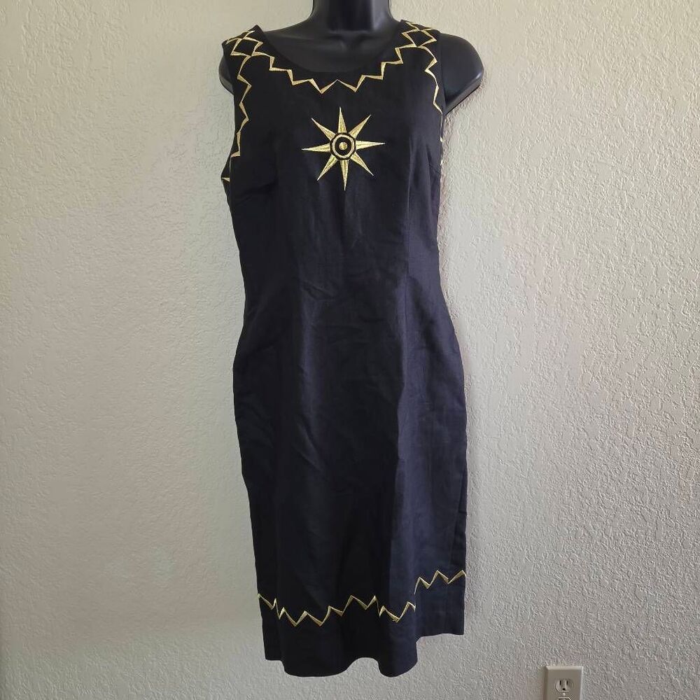Adam Douglass x Adrianna Papell Vintage Embroidered Shift Dress